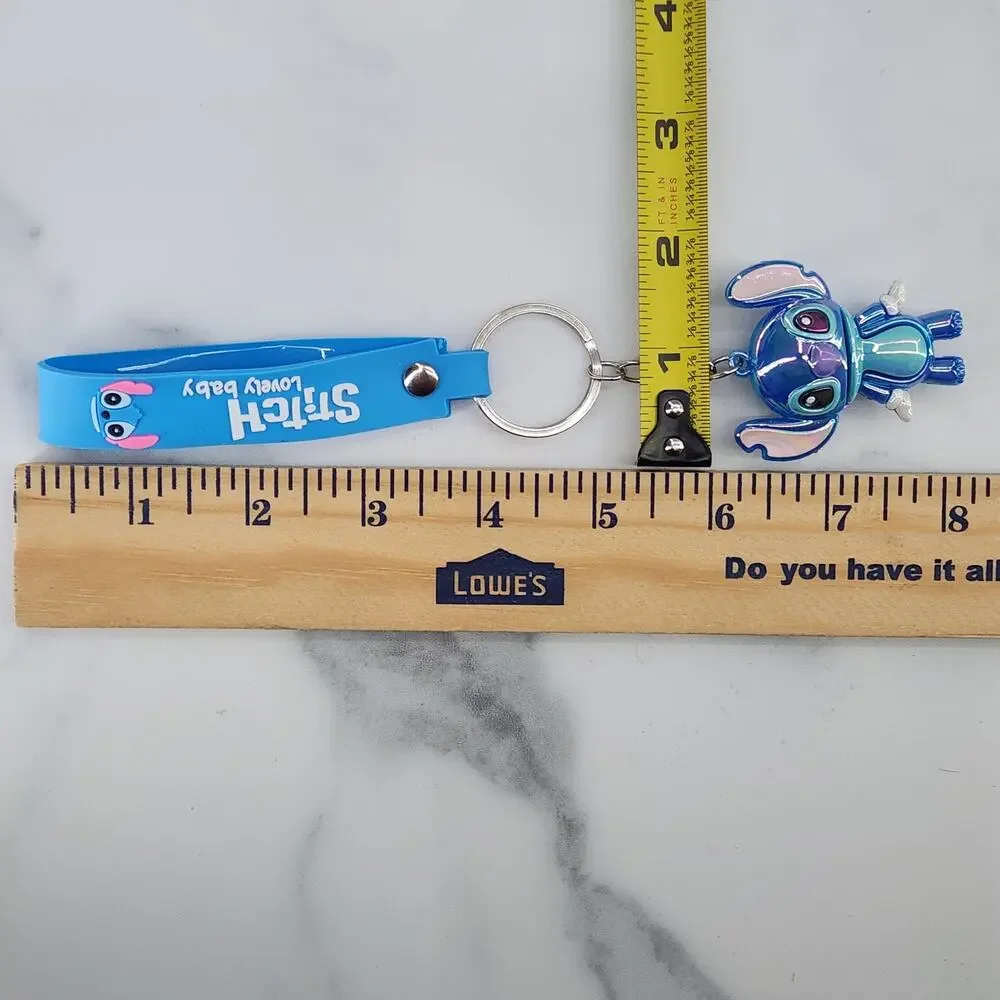 NEW Disney's Stitch Figure Keychain & Strap, Metallic Shiny Iridescent